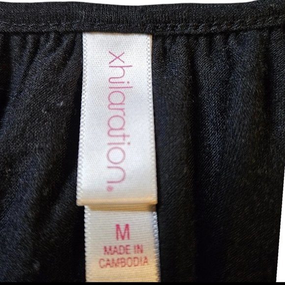 Wmns Black Lace Flutter Sleeve Blouse M Smocked Waist Prairie Cottagecore Boho - Picture 5 of 7